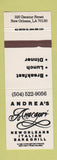 Matchbook Cover - Andrea's Anacapri New Orleans LA Italian