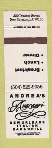 Matchbook Cover - Andrea's Anacapri New Orleans LA Italian