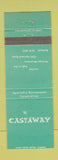 Matchbook Cover - The Castaway Burbank CA TURQUOISE