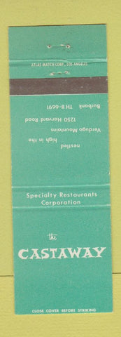 Matchbook Cover - The Castaway Burbank CA TURQUOISE