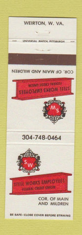 Matchbook Cover - Steel Workers Credit Union Weirton WV