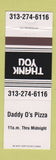 Matchbook Cover - Daddy O's Pizza