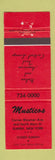 Matchbook Cover - Musticos Elmira NY Italian