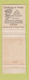 Matchbook Cover - Ginzburg Fongs Cleveland? Jewish Chinese WORN