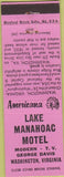 Matchbook Cover - Perkins Americana Lake Manahoac Motel Washington VA Pink