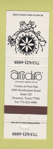 Matchbook Cover - Arcodoro Houston TX Italian WEAR