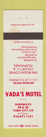 Matchbook Cover - Vada's Motel Yuba City CA WEAR