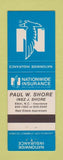 Matchbook Cover - Nationwide Insurance Paul shore Inez Elkin NC