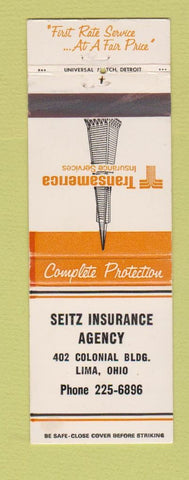 Matchbook Cover - Transamerica Insurance Lima OH Seitz