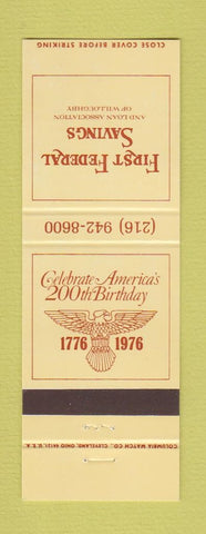 Matchbook Cover - First Federal Savings 1976 Willoughby OH