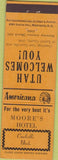 Matchbook Cover - Perkins Americana Moore's Hotel Coalville UT Orange