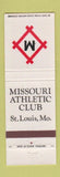 Matchbook Cover - Missouri Atheltic Club St Louis MO