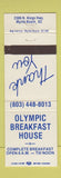 Matchbook Cover - Olympic Breakfast House Myrtle Beach SC