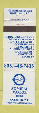 Matchbook Cover - Admiral Motor Inn Myrtle Beach SC
