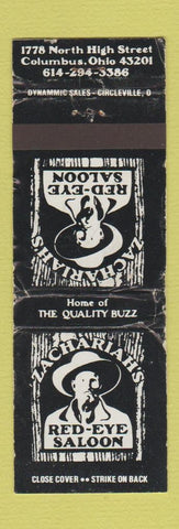 Matchbook Cover - Zachariah's Red Eye Saloon Columbus OH WORN