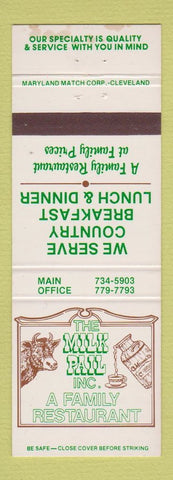 Matchbook Cover - Milk Pail Restaurant North Olmstead Strongsville OH