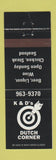 Matchbook Cover - K&D's Dutch Corner
