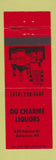 Matchbook Cover - Du Charme Liquors Delavan WI
