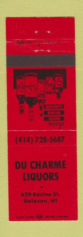 Matchbook Cover - Du Charme Liquors Delavan WI