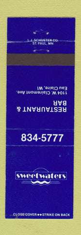 Matchbook Cover - Sweetwaters Eau Claire WI