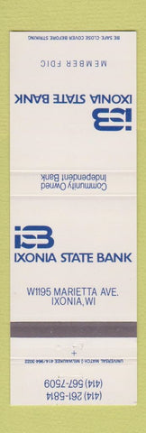 Matchbook Cover - Ixonia State Bank WI