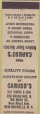 Matchbook Cover - Caruso's New Rochelle NY Grocery