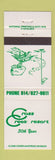 Matchbook Cover - Cross Creek Resort Titusville PA