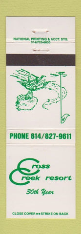 Matchbook Cover - Cross Creek Resort Titusville PA