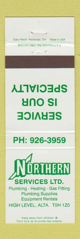Matchbook Cover - Northern Services Plumbing Heating High Level AB