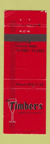 Matchbook Cover - The Timbers Restaurant Hales Corners WI