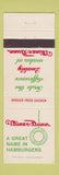 Matchbook Cover - Miner Dunn Hamburgers Hoosier Chicken Highland Merillville IN