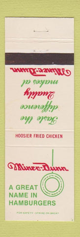 Matchbook Cover - Miner Dunn Hamburgers Hoosier Chicken Highland Merillville IN