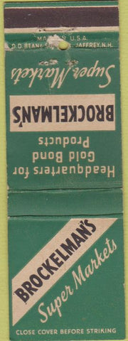 Matchbook Cover - Brokelman's Super Markets Gold Bond