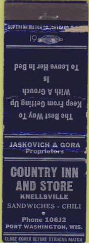 Matchbook Cover - Country Inn Store Port Washington WI