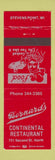 Matchbook Cover - Bernard's Restaurant Stevens Point WI WEAR
