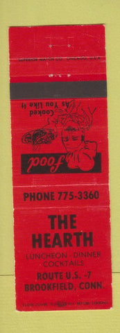 Matchbook Cover - The Hearth Brookfield CT