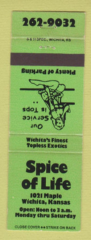 Matchbook Cover - Spice of Life Wichita KS girlie