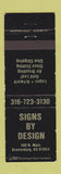 Matchbook Cover - Signs By Design Greensburg KS WEAR
