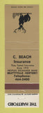 Matchbook Cover - Hartford Insurance C Beach Beattyville KY