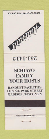 Matchbook Cover - Antonio's Schiavo Family Madison WI