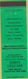 Matchbook Cover - Gerber's Cheese Shop Hartford WI green