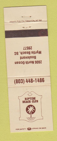 Matchbook Cover - Riptide Beach Club Myrtle Beach SC