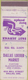 Matchbook Cover - Dallas Locker Market Dallas OR WORN