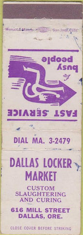 Matchbook Cover - Dallas Locker Market Dallas OR WORN