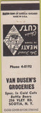 Matchbook Cover - Van Dusen's Groceries Scotia NY