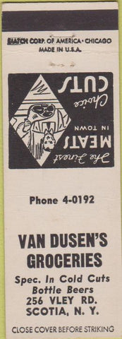 Matchbook Cover - Van Dusen's Groceries Scotia NY