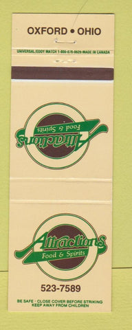 Matchbook Cover - Attractions Restaurant Oxford OH