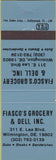 Matchbook Cover - Fiasco's Grocery Deli Wilmington DE