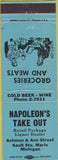 Matchbook Cover - Napoleon's Take Out Sault Ste Marie MI