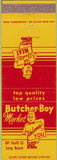 Matchbook Cover - Butcher Boy Market Long Beach CA